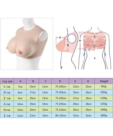 Knobco High Collar Silicone Breast Forms | Realistic Half Length Boob Enhancers for Halloween Christmas Mastectomy & Cosplay (G 1250g White Skin) - Buy Online on GoSupps.com