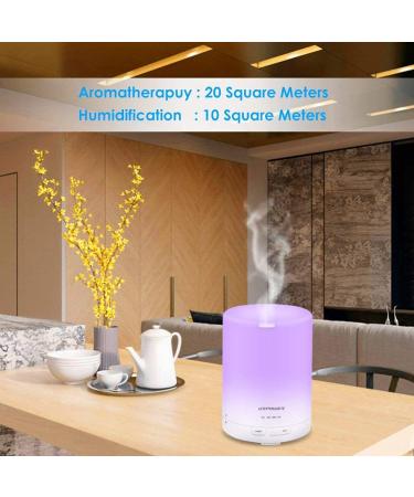 URPOWER 2nd Gen 300ml Aroma Essential Oil Diffuser - Ultrasonic Air Humidifier with Auto Shut Off - 7 Color Lights - 4 Timer Settings - White - Buy Online on GoSupps.com