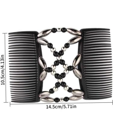Beads Hair Combs Magic Stretchy Double Comb Hair Clips Elastic Hairpins Accessories Clips Barrettes - Buy Online on GoSupps.com