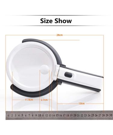 Folding Glass 2X 5X HD Lens Desktop Handheld Illumination Magnifier with 10 Led Lamp Rechargeable for Old Man Reading Repair Identification Tool Good Times - Buy Online on GoSupps.com