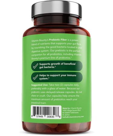 Vitamin Bounty Prebiotics: Dietary Fiber for Gut Support | Promotes Digestive Health | Gas Relief and Digestion | 30 Capsules - Buy Online on GoSupps.com