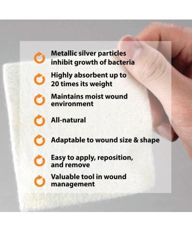 Pivot Silver Alginate Wound Dressing - Natural 2x2 First Aid Dressings | Box of 10 for Effective Healing - Buy Online on GoSupps.com