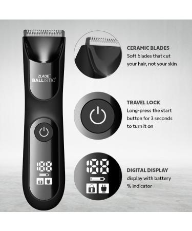 ZLADE Ballistic Pro Full-Body Manscaping Trimmer - Waterproof Ceramic Blades Digital Display - Ideal for Beard & Body Grooming - Buy Online on GoSupps.com