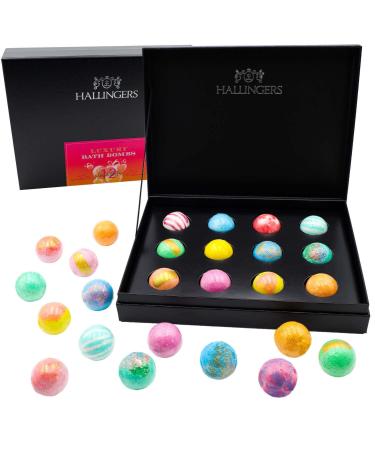 Hallingers Luxury Bath Bombs - Orange - 12 Bath Bombs Gift Set with Twelve Bathbombs (Set) - Fill Advent Calendar Novelties & Advent Calendar | Congratulations New Home