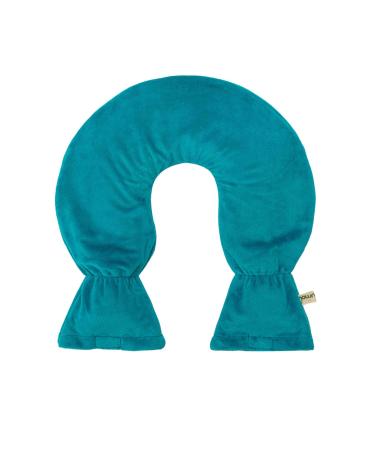 Premium neck hot water bottle made of PVC for shoulder and neck of high -quality Supersoft Korean Fleece cover with Velcro fastener and extra inner lining BS1970: 2012 certified (dark green)