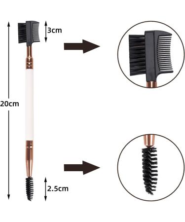 HOYOEY 3 Pieces Lash Eyebrow Groomer 3 in 1 Professional Wood Double-Sides Brow Comb Double End Eyebrow Brush Eyelash Mascara Brushes - Buy Online on GoSupps.com