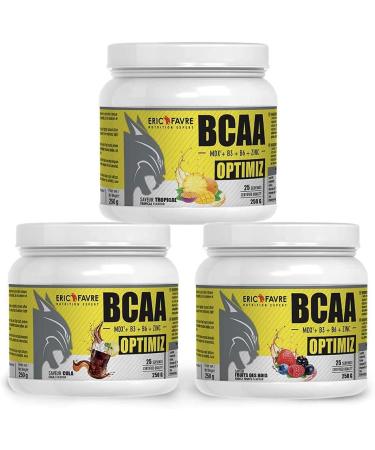 BCAA OPTIMIZ Amino Acids BCAA 2.1.1 Enriched with Vitamin B + Zinc Helps Reduce Fatigue 250 g French Laboratory Eric Favre Fruits des Bois - Buy Online on GoSupps.com