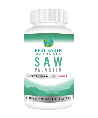 Best Earth Naturals Saw Palmetto 500 mg to Support Hair Prostate Urinary Tract 30 Count