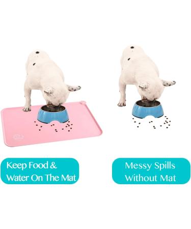 Juqiboom Silicone Pet Feeding Mat 18.5 x 11.5 Pink | Non Slip, Waterproof, Easy to Clean - Buy Online on GoSupps.com