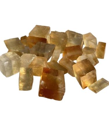 Natural Crystal Rough 1pc Natural Orange Clear Iceland Spar Stone Yellow Calcite Specimen Rough Raw Collection Gift (Color : Yellow Size : 3-5cm) 3-5cm Yellow