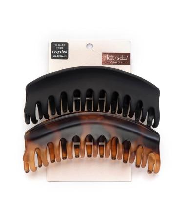 Kitsch Large Hair Clips for Women - Jumbo Dome Claw Clips for Thick Hair (2pc Tortoise&Black) - Buy Online on GoSupps.com