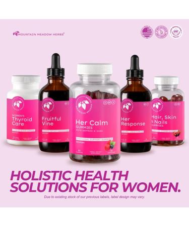 Mountain Meadow Herbs Her Calm Gummies Natural Mood Support with Saffron, Passion Flower, St. John s Wort, GABA Stress Relief Supplement for Women 60 ct - Buy Online on GoSupps.com
