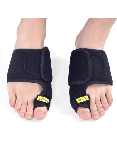 ENPAP 1 Pair Toe Night Corrector Separator Splint Hallux Valgus Straightener Feet Care (Color: Black) Toe Separators for Overlapping Toes Large