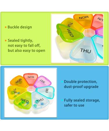 Large Weekly Pill Organizer Travel Box - 7 Day Medication Dispenser - Buy Online on GoSupps.com