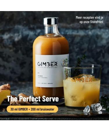 GIMBER Organic ginger concentrate 2x200 ml (400ml) | Boisson without alcohol 100% organic based on ginger citron and herbs | Premium ginger juice - Buy Online on GoSupps.com