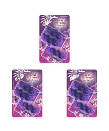 Cillit Bang 6in1 toilet Budder wild orchid - the toilet water purple - lila - a clean fresh toilet with every rinsing - 1 x 3 toilet reeducer (pack with 3) 3 pieces (3 -pack) 6in1 toilet puree trio