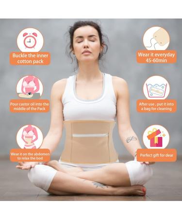 Rorodoto XIMGirl Reusable Castor Oil Pack - Adjustable Soft Wrap for Liver Detox Insomnia & Muscle Pain (Khaki) - Mess-Free Comfort - Buy Online on GoSupps.com