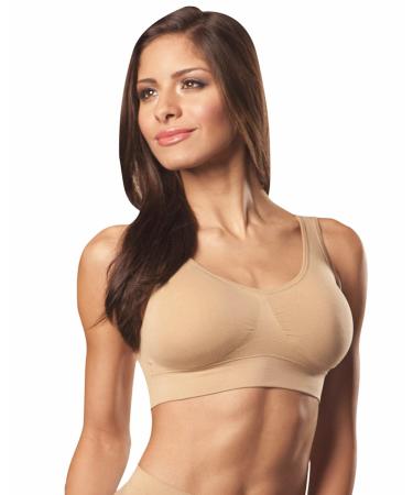 Genie Bra As Seen On Tv Dream Seamless Pullover Bra with Adjustable Lift-Padded Nude-Small (Bust 31-35)
