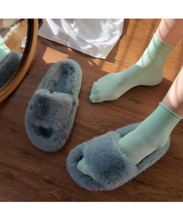 Ladies Outdoor Slippers Fur Slippers Woman Shoes Comfortable Ultra-Soft Vogue Ladies Flip Flops Flat-Soled Outdoor Anti-Skid Rubber Sole Casual Plush Shoes Furry Indoor Slides (B 25CM) - Buy Online on GoSupps.com