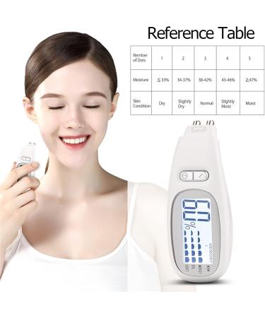 Skin Moisture Oil Softness Analyzer Digital Percentage Result AG13 Battery LCD Display Skin Care Tool Elitzia ET302 Mini Portable White - Buy Online on GoSupps.com