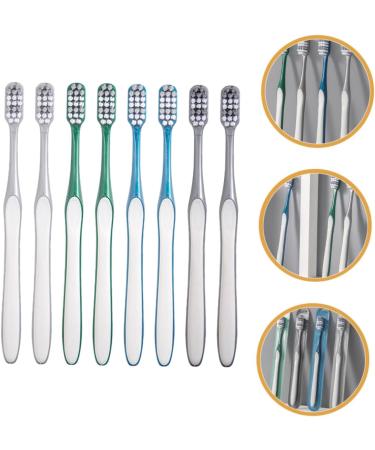 Homsfou 8ST Hard Toothbrush Set - Travel & Household Tooth Cleaning Tools - Reduce Tooth Spots - Durable Plastic & TPR Design - Buy Online on GoSupps.com