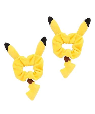 Cute Yellow Hair Scrunchies Set - Velvet Elastic Hair Ties for Kids & Adults - Ponytail Holder Bracelet - Cosplay Hair Accessories - 2 Pack - Buy Online on GoSupps.com