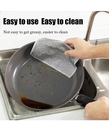 Graceful Double Stainless Steel Scrubber Double Stainless Steel Scrubber Stainless Steel Scrubber Multipurpose Wire Dishwashing Rags for Wet and Dry (10PCS) - Buy Online on GoSupps.com