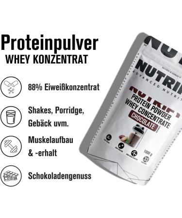 Nutrify Whey Protein Powder Chocolate - 21g Protein Low Sugar Ideal for Muscle & Diet 1kg (33 Portions) - Buy Online on GoSupps.com
