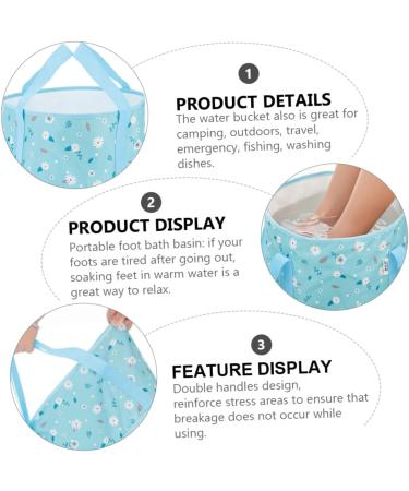minkissy 1pc Folding Foot Basin Travel Foot Tub Foldable Wash Basin Water Basin Travel Foot Bath Travel Water Bucket Camping Water Pedicure Foot Spa Tub Barrels Pvc Water Container Portable - Buy Online on GoSupps.com