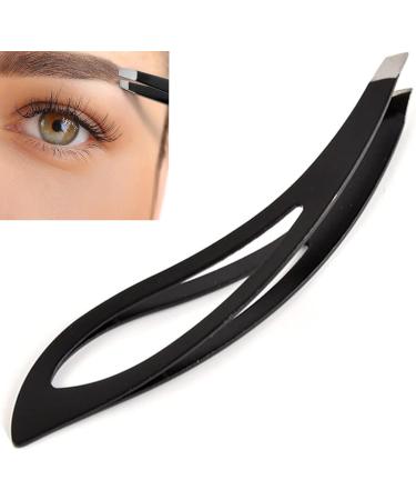 Wide Grip Slant Tweezers - German Stainless Steel - Hand-Filed Slanted Tips for Ultra-Precision - Tweezers for Eyebrows and Nose/Ear/Facial Hair - Professional Grade (Black) - Buy Online on GoSupps.com