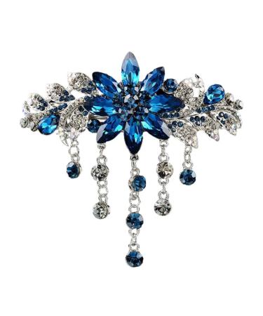 Hairpin Crystal Hair Clip Vintage Rhinestone Hair Clips Bridal Crystal Hair Barrettes Rhinestone Barrette Vintage Rhinestones Hair Clip Vintage Hair Clips Large Headgear Alloy Miss Inkblue colour