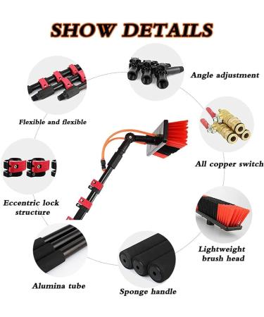 Photovoltaic Panel Cleaning Tools/Water Brush Glass Cleaning Brush Extension Rod Door Head Exterior Wall Washing Brush Telescopic Rod 55cm - Buy Online on GoSupps.com