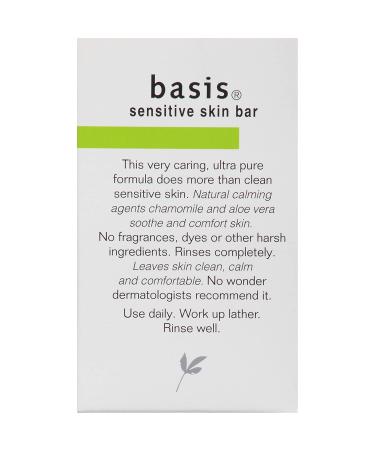 Buy Basis Sensitive Skin Cleansing Bar 4 oz - Pack of 6 | Ideal for Gentle Cleansing | Ship Internationally - Buy Online on GoSupps.com