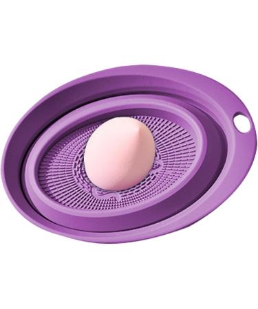 Makeup Brush Cleaner Mat | Cosmetic Makeup Brush Cleaner Bowl | Portable Silicone Makeup Brush Cleaner Washing Tools for Girls and Women Kot-uk Purple - Buy Online on GoSupps.com