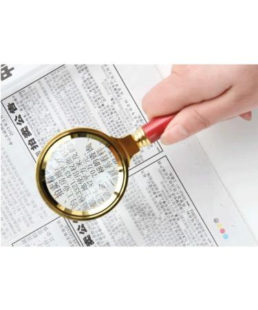 Magnifying Glasses Educational Hobby Reading Aids Magnifiers Red Handle Old Man Reading Magnifying Glass 4X Optical Glass Suitable for Books Comfortable Anniversary - Buy Online on GoSupps.com