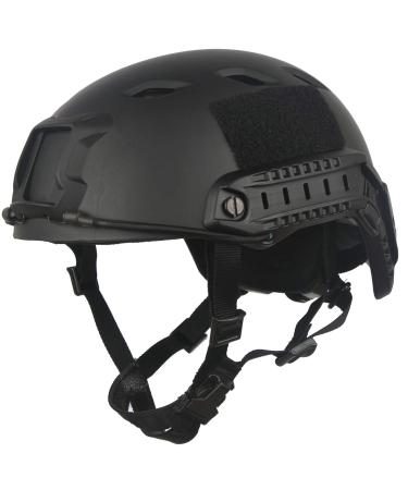 LOOGU Fast BJ Base Jump Military Helmet with 12-in-1 Headwear Black