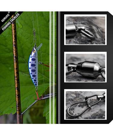 GERUITE Duo Lock Snap Fishing Swivels Ball Bearing 55lb Size 2+2, 20 Pack - Saltwater & Freshwater Fishing Tackle - Buy Online on GoSupps.com