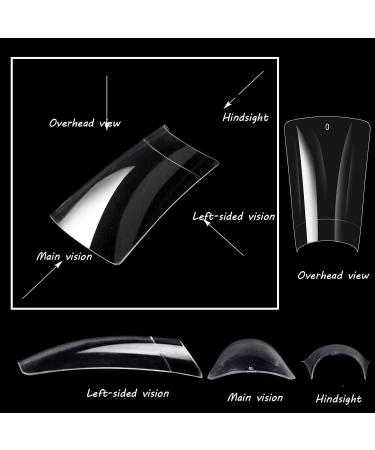 Cycullinyt Clear Duck Nail Tips - 500pcs Short Acrylic False Nail Tips for Nail Art Salon | 10 Sizes with Box Packaging - Buy Online on GoSupps.com