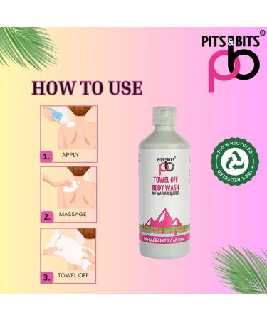 Pits And Bits Rinse Free Body Wash Fragrance Free No Additional Water Or Rinsing Required 500ml - Buy Online on GoSupps.com