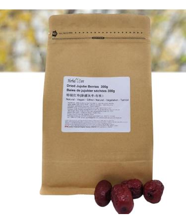 Herbal Cure - Jujuba Dried Jujube Red Dates (with pit) - 300g - Fresh & Delicious Red Dates - Product of China - Buy Online on GoSupps.com