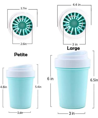 bealy Large/Petite Dog Paw Cleaner Cup - Portable Dog Foot Washer with Silicone Washers in Blue/Green - Easy-to-Use and Handy Dog Paw Washer - Nice Packaging - Buy Online on GoSupps.com