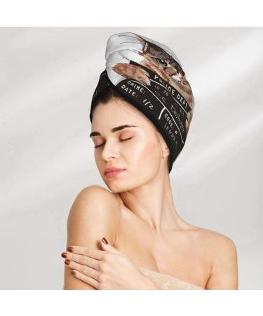 Cat Holding Mugshot Sign Microfiber Hair Towel - Super Absorbent Coral Velvet Wrap for Long Curly & Thick Hair - Buy Online on GoSupps.com