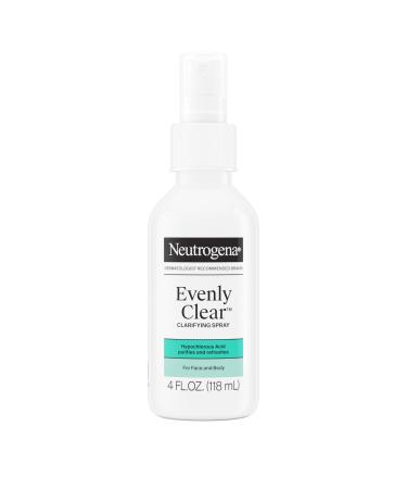 Neutrogena Evenly Clear Clarifying Hypochlorous Acid Spray Purifying Face & Body Mist Helps Refresh Acne-Prone Skin While Fighting Impurities Anytime Anywhere 4 fl. oz