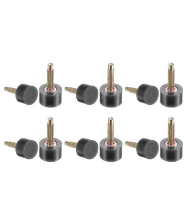 HARFINGTON 6 Pairs TPU High Heel Tips Shoes Replacement Tap Caps for Women High Heel Shoes 3mm Thick Core Pin 10mm Round Shape Heel Repair Caps Black 10mm Black Gold Tone