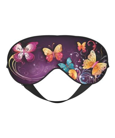 Sleep Mask Eye for Women Men Reusable Soft Blackout Eye Masks Covers for Night Better Sleep Travel Camping Road Trip Essentials Gifts for Him Her - Butterflies