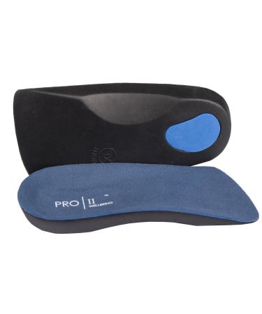 Pro11 Wellbeing 2 pairs of orthopedic 3/4 insoles supports weak arches flat feet and heel spurs Blue blue