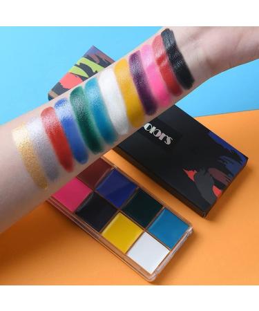 URAQT 12 Color Face Body Paint Palette Kit for Halloween Party - Non-Toxic & Washable Face Painting Set with Brushes, Stencils for Adults & Kids - Buy Online on GoSupps.com