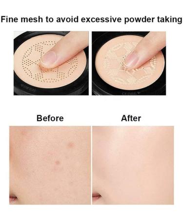 Mushroom Head Air Cushion CC Cream Moisturizing Concealer BB Cream with Foundation Brush Face Foundation Makeup Full Coverage Pores (Natural Color) - Buy Online on GoSupps.com