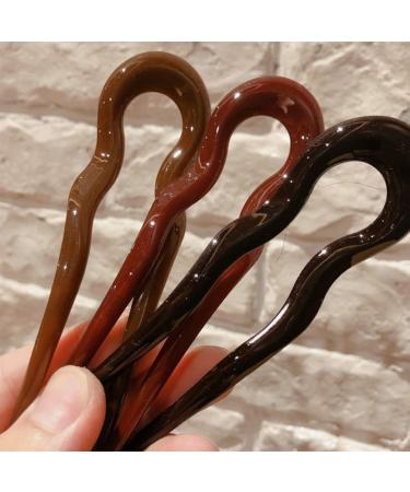 5Pcs Hair Resin U Shape Hair Stick - Decorative Wave Chignon Hairpins for Women | International Shipping Available - Buy Online on GoSupps.com