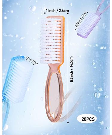 20pcs Nail Brushes for Fingernail & Toe Cleaning - Handle Grip Nail Brush Kits for Men & Women - Multicolor - Buy Online on GoSupps.com